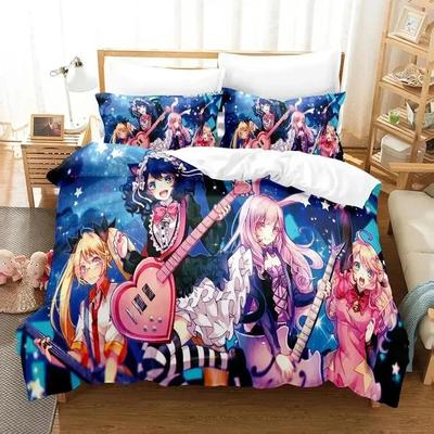 Anime Show By Rock Ensemble de Literie Housse de Couette Ensemble de Lit Housse de Couette Taie d'Oreiller Couette Taille King Queen Garçons Adulte Ensemble de Literie