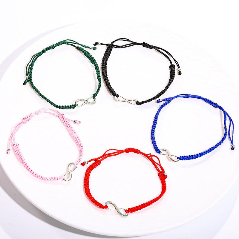8-Character Couple Bracelet Set Adjustable Weaving Infinity Symbol Hand Rope Female