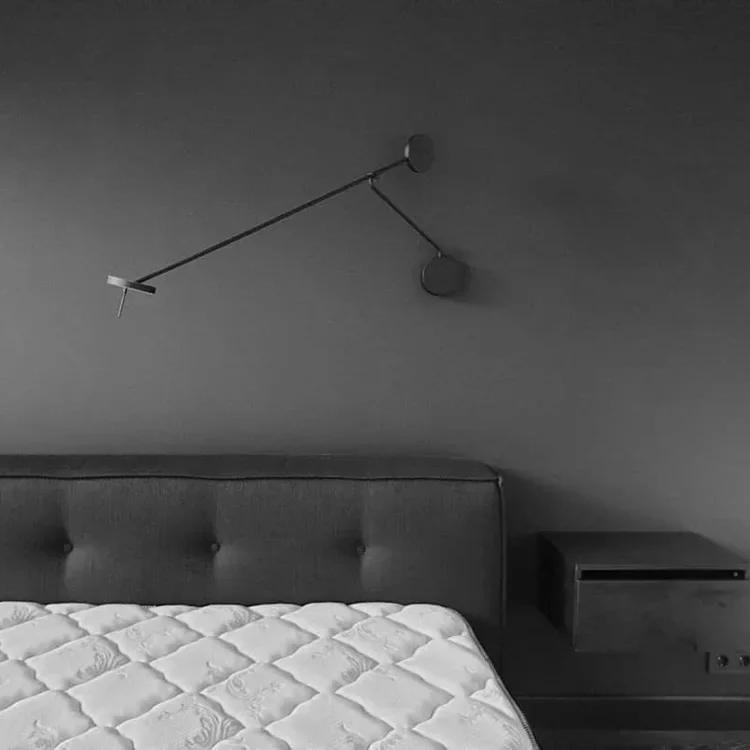 Minimalist Italian restaurant, living room, background wall light, Nordic black adjustable light, study, office area wall light