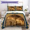 Muslim Pattern Bedding Uilt Set Uilt Cover Pillowcase Home Decoration Birthday Gift (1 * Duvet Cover + 2 * Pillowcase  Without Core)132