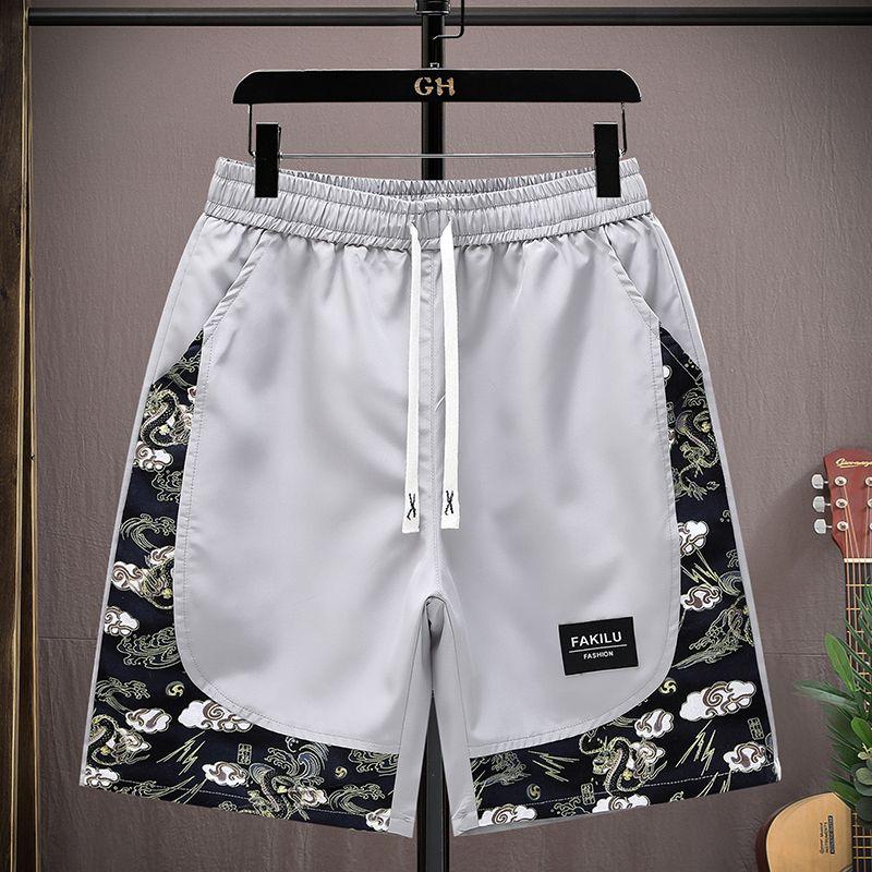 

Мужские шорты, тонкие повседневные спортивные летние брюки с пятью точками, свободные пляжные брюки, бриджи, мужские брюки 4XL