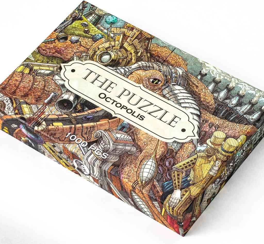 HUNGRY MINDS Octopolis 1000dílné puzzle pro dospělé - Náročné a obtížné puzzle s úžasným motivem chobotnice