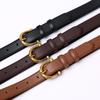 New Minimalist Women'S Belt Leather Fashion Simple Versatile Elegant High Sense First Layer Cowhide Belt Women