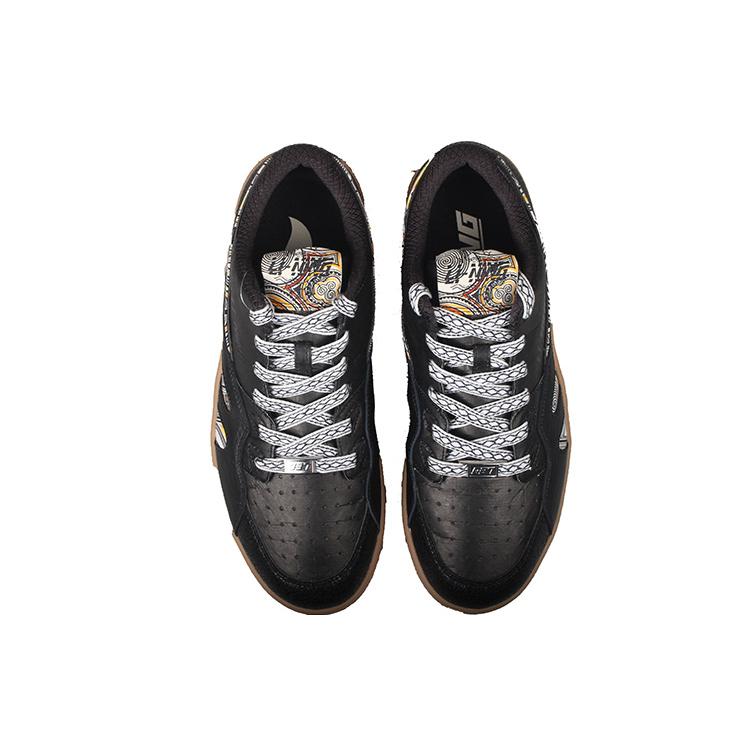 Li Ning 937 Deluxe Low Synthetic Leather Lightweight And Breathable Low top Skateboard Shoes Men's Black Brown AZGS045-3