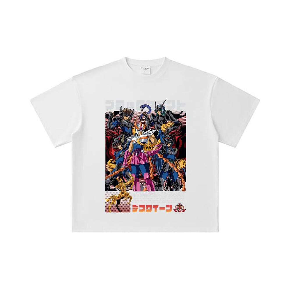 260 GSM Double Yarn 32 Count 100% Cotton Saint Seiya V6 Fenix Print Unisex Heavy Cotton T Shirt