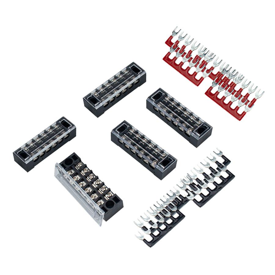 Position Auto Marine Power Distribution Bus Bar Terminal Block 5 Set 15A 600V