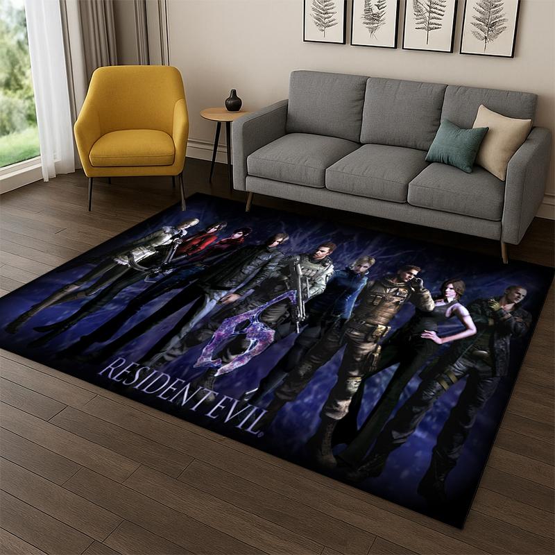 3D R-Resident Evil Leon Game Cartoon Tapijt Vloerkleed voor Slaapkamer Woonkamer Bank Speelkamer Deurmat Huisdecoratie, Kinderkamer Tapijt Antislip
