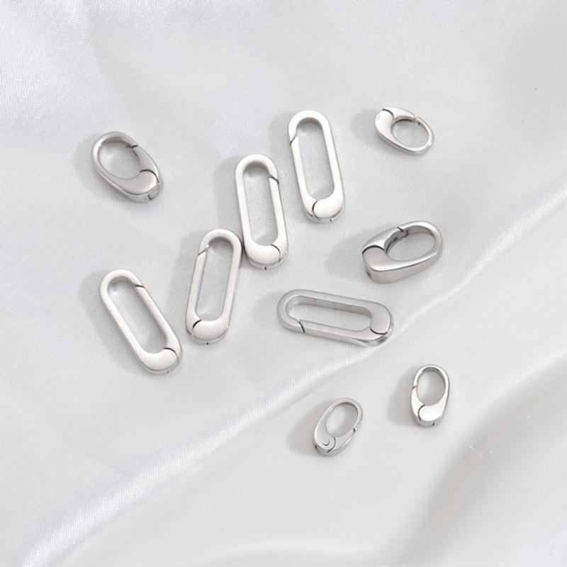 Set mit 9 eleganten ovalen Hummerklauenverschlüssen Edelstahl Schmuckverschlüsse Sichere Federringverschlüsse für Accessoires