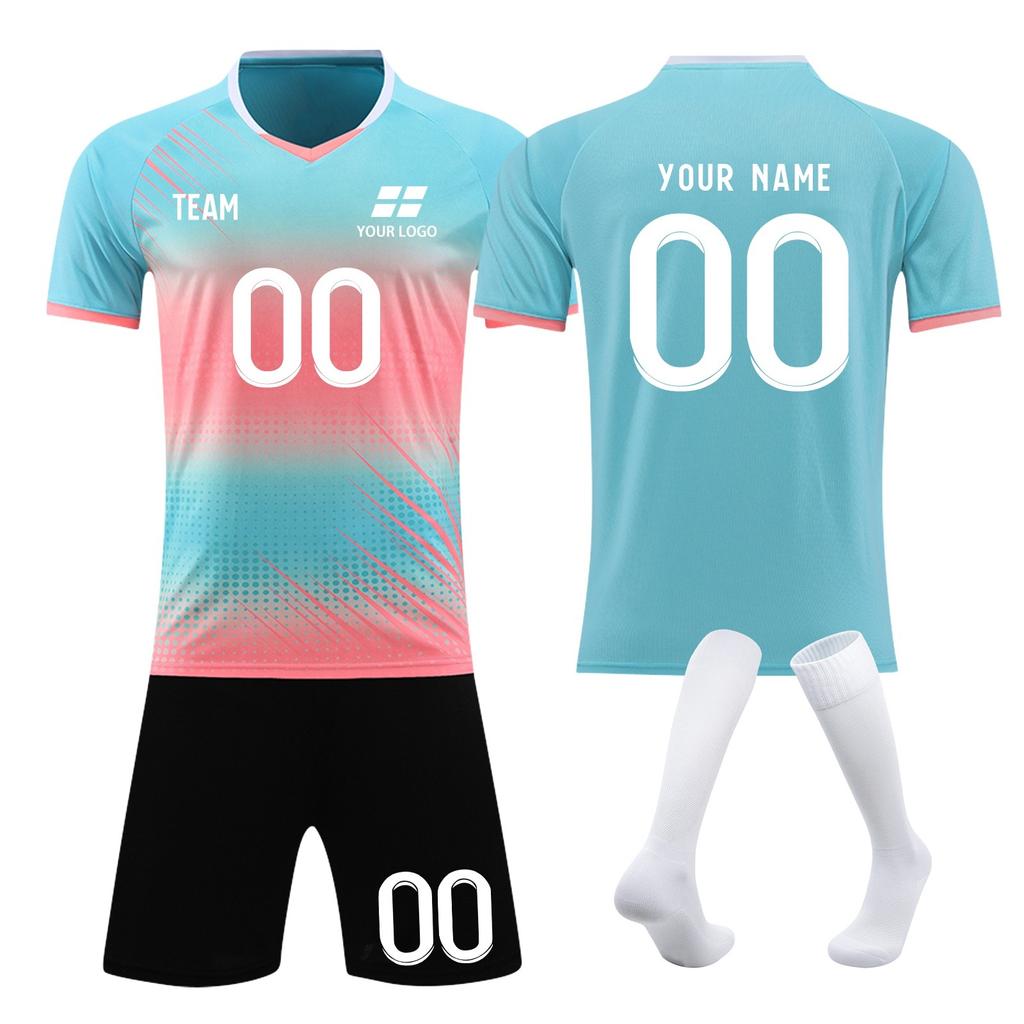Customizable Soccer Jersey Set for Men and Women Personalized Team Uniform with & Number Sportswear Kit