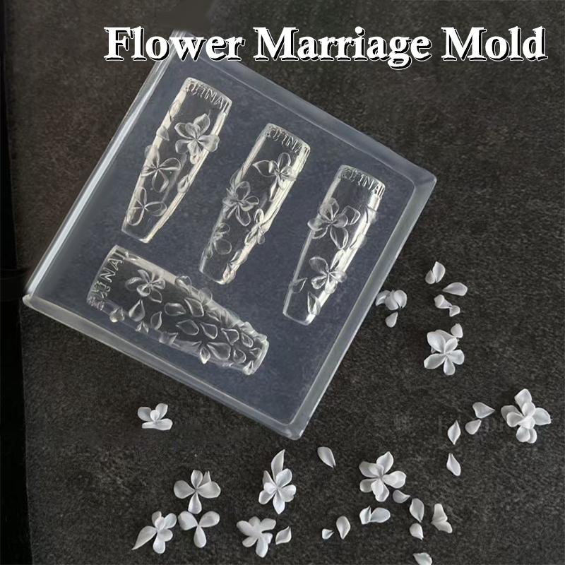 3D Flowers Nail Mold Diy Silicone Nail Tools Lily Flower Petal Nail Design Resin Molds Nail Art Carving Template
