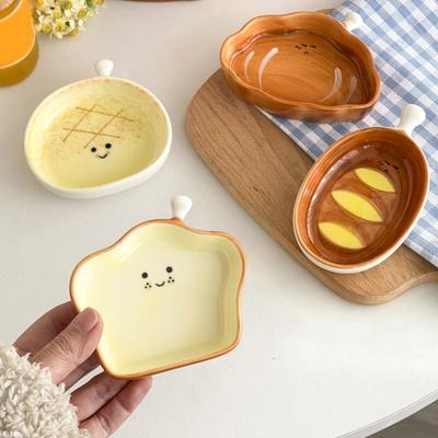 Keramik-Dippschale Niedliche Brotform Kleine Soßenplatte für Sushi Hot Pot Snacks