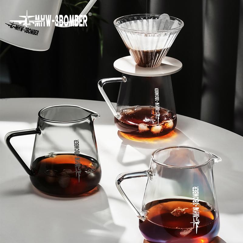 MHW-3BOMBER 500ml Coffee Server Glass Coffee Pot Espresso Dripper Pour Over Maker Brewer Pot Clear Chic Home Kitchen Accessories
