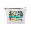 Large Capacity Linen Makeup Bag: Cross-Border Printed Cosmetic Storage with Zipper