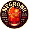 Vintage Negroni Tin Wall Sign Metal Home Decor Bar Kitchen Art