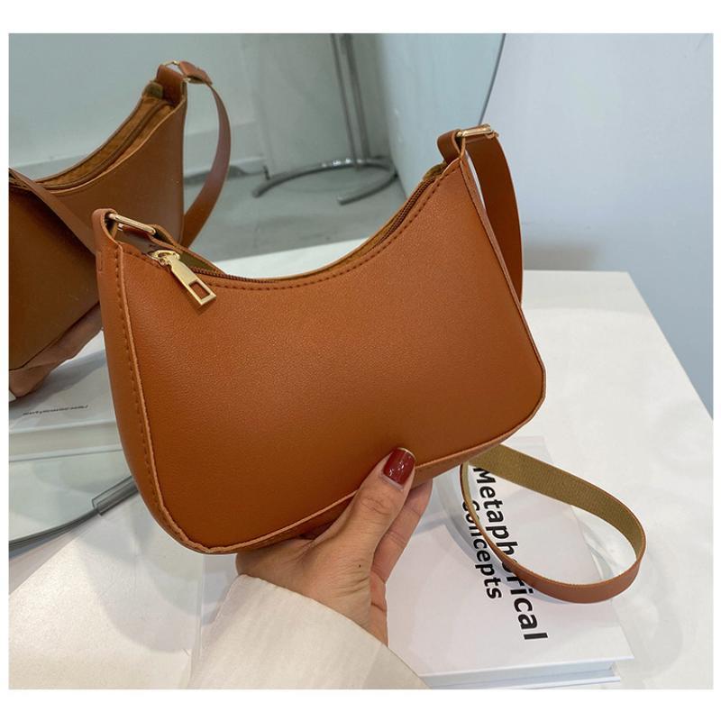 Cute Solid Color Small Square Bag Lightweight Portable Single Shoulder Armpit Bag for Students School Daily