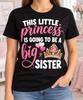 Big Sister Princess Shirt, Pregnancy Announcement Tee, Pink Crown Design, Sibling Reveal Outfit, Promoted Daughter Gifts, Baby Family Photos