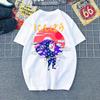 Japanese Trendy Brand Ukiyo-e Painted Carp Retro Hip-hop Loose Large Size Cotton Short-sleeved T-shirt for Men and Women