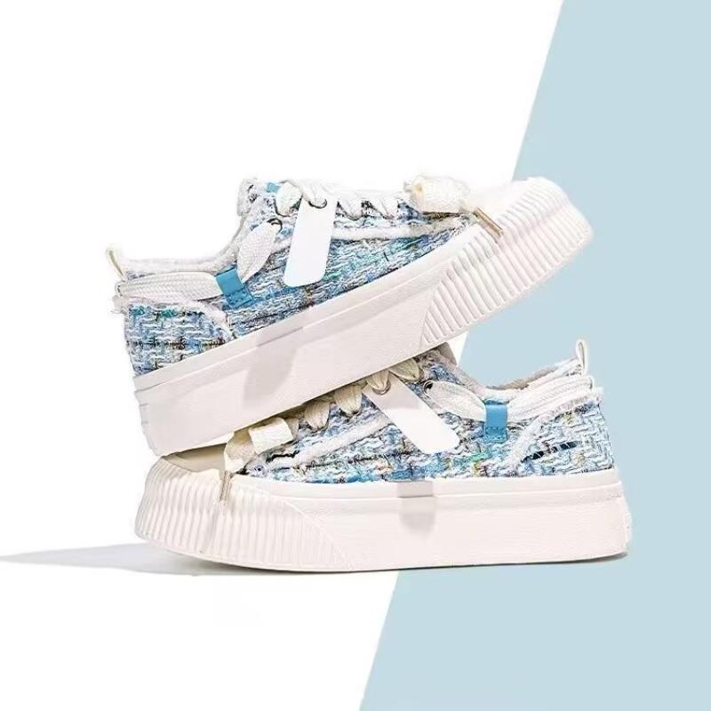 Little white shoes women's new thin breathable shoes with skirts thick-soled versatile canvas shoes