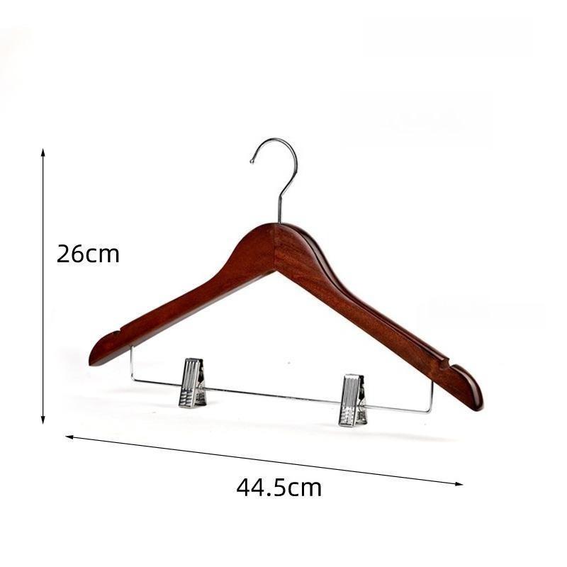 1pc Wooden Hangers Solid Wood Coat Hanger Heavy Duty, Smooth Finish High-Grade Wooden Clothes Hanger with Non Slip Pant Bar, 360° Swivel Hook