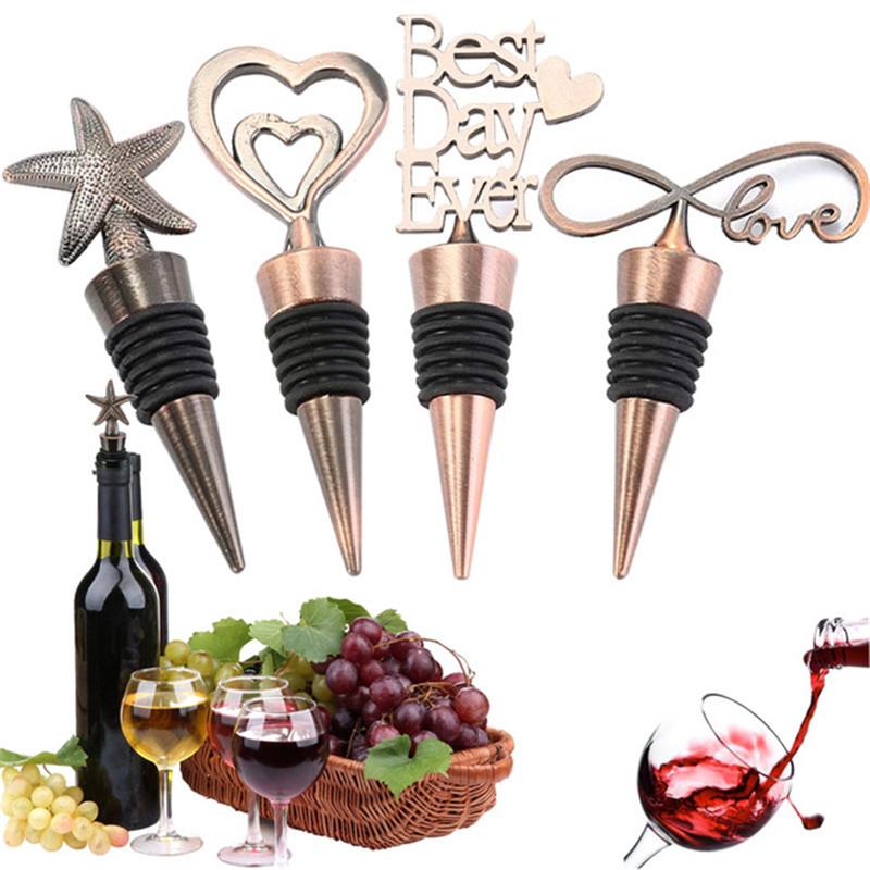 Love Heart Shape,Starfish,Mr&Mrs Wine Bottle Stopper Zinc Alloy Reusable Plug Keep Wine Fresh For Sweetheart Favors Wedding Gift