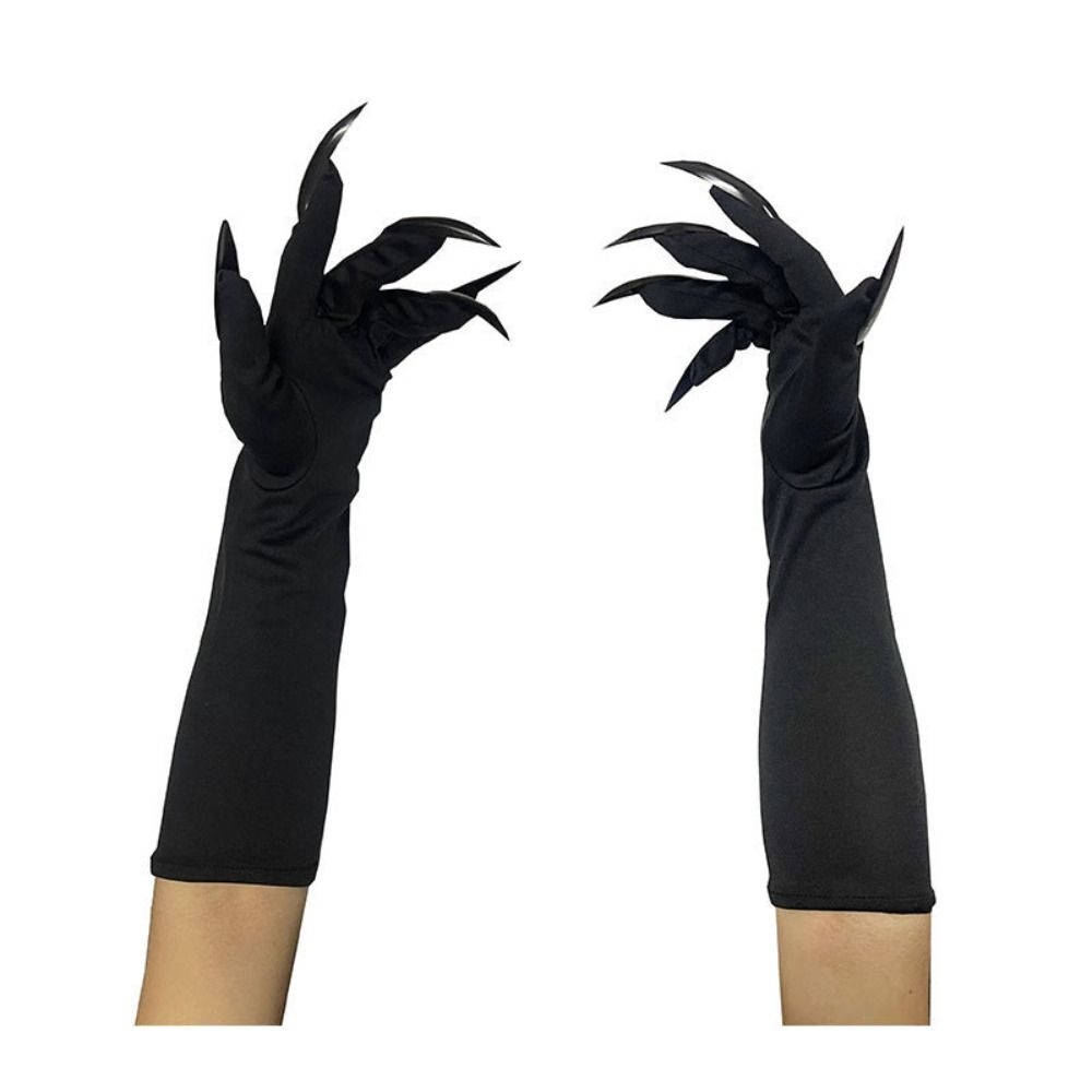 Black Ghost Cat Demon Paw Gloves Full Finger Women Long Mittens  Cosplay