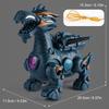 Electric Walking Dinosaur Toy With Leash Led Lights Music Interactive Robotic Animal Pet For Kids Birthday Gift Without Battery