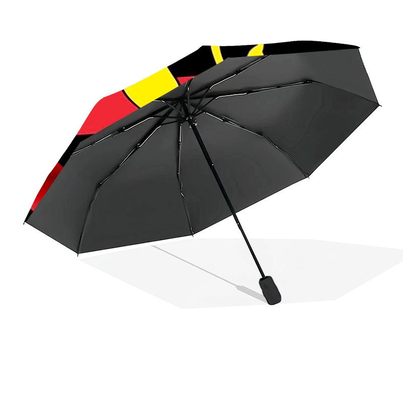 Sport Club Football Crest Printed Automatic Umbrella, 8-Frame for Travel, Camping, Casual Umbrella, Essential Gift for  for Family and Friends