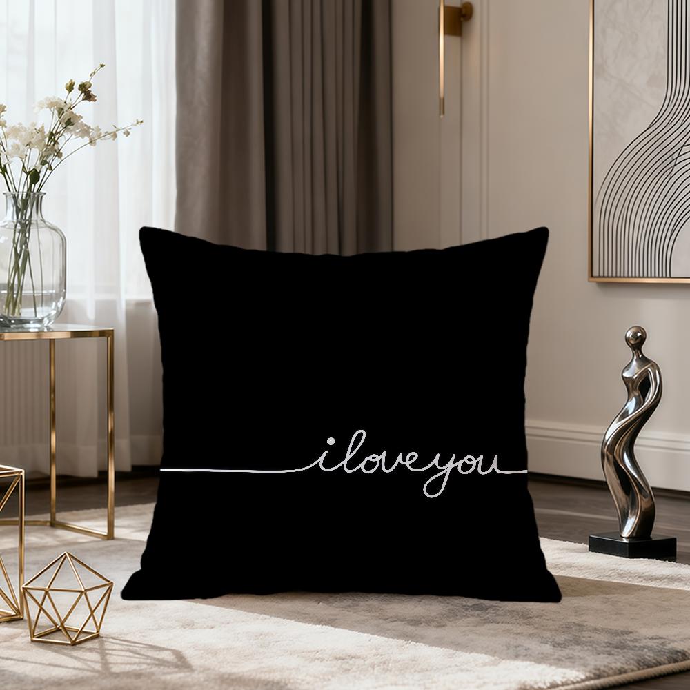 Fashion Modern White Day Loveyou Art Valentines Day Soft Comfort Pillowcase Sofa Nap Living Room Party Home Decor Pillowcover
