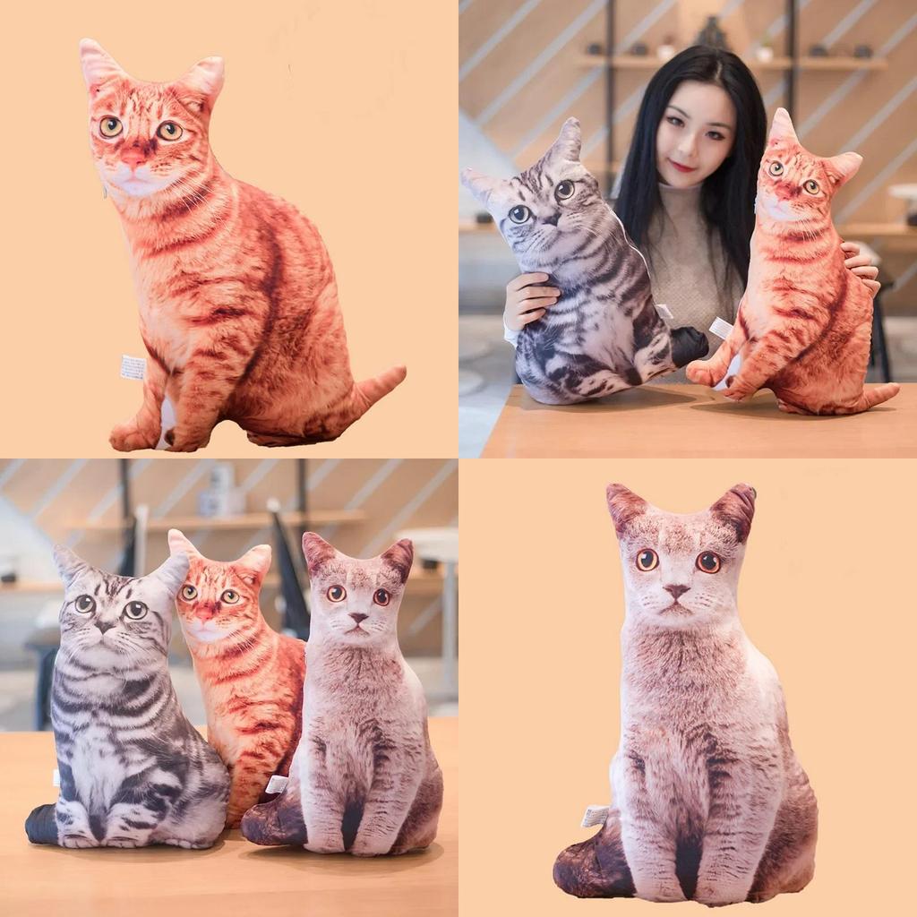 Cat Simulation 3d Plush Stuffed Toy Animal Doll Room Decoration Birthday Gift