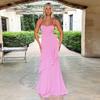 Spring and Summer New Women's Vacation Solid Color Sexy Backless Long Suspender Dress
