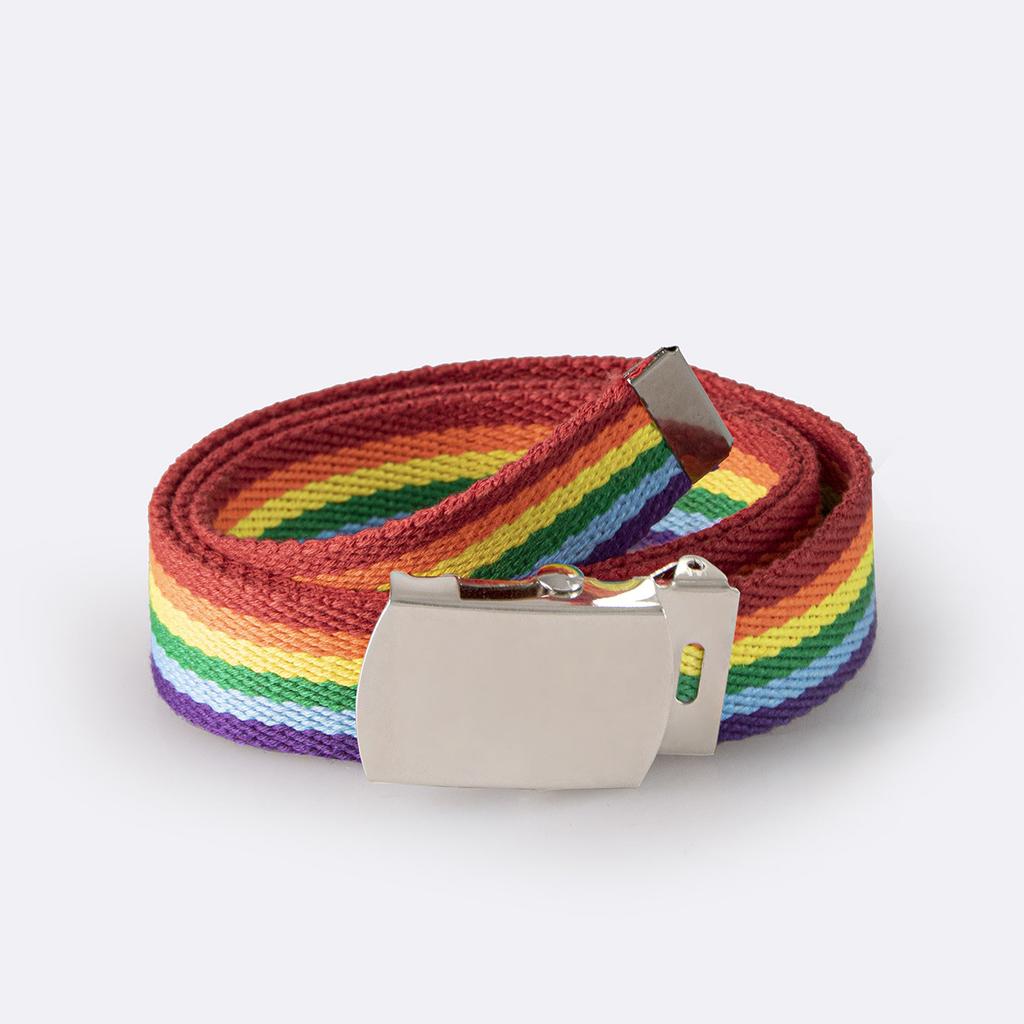 New Korean Version of Women's Double Ring D-buckle Colorful Webbing Casual Versatile Women's Super Long Summer Decorative Belt
