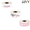 120PCS Roll Pink Floral Thank You Stickers Gift Box Sealing Labels Long Adhesive Decals Scrapbooking Decorative Paper