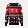 2026 Christmas Knit Sweater Women Men Loose Fit Round Neck Colorblock Jacquard Pullover Winter
