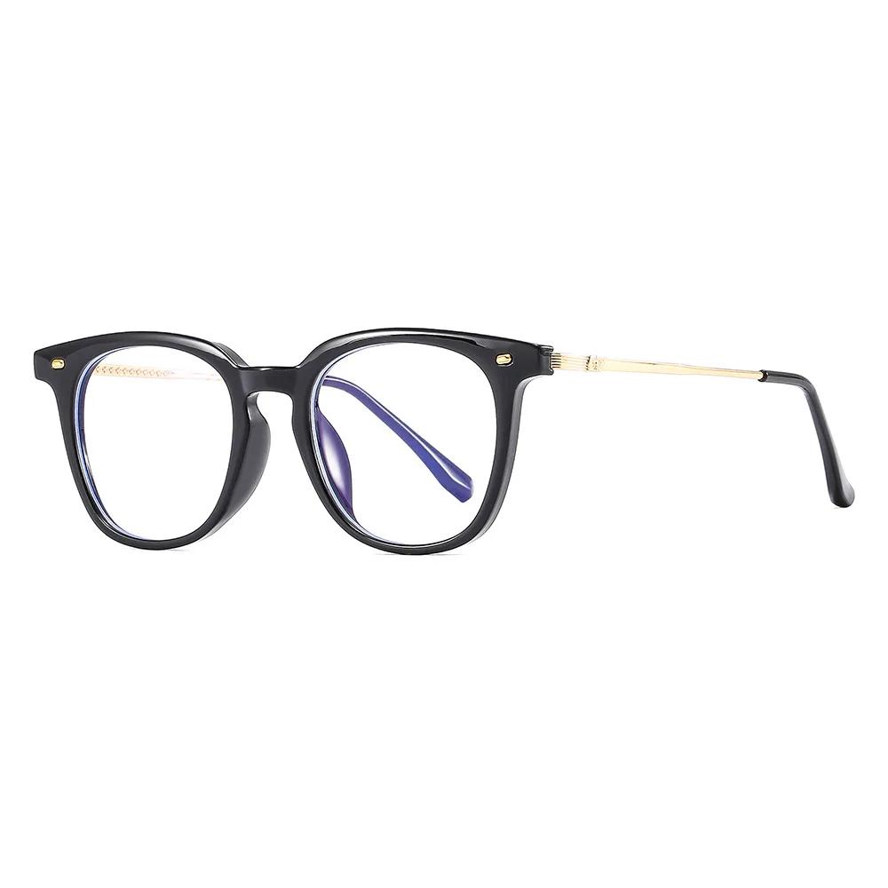 

New Trendy Anti- Blue-Ray Retro Optical Grade Spectacles Square TR Frames Fashion Spring Hinge PC Eyeglasses Non Prescription