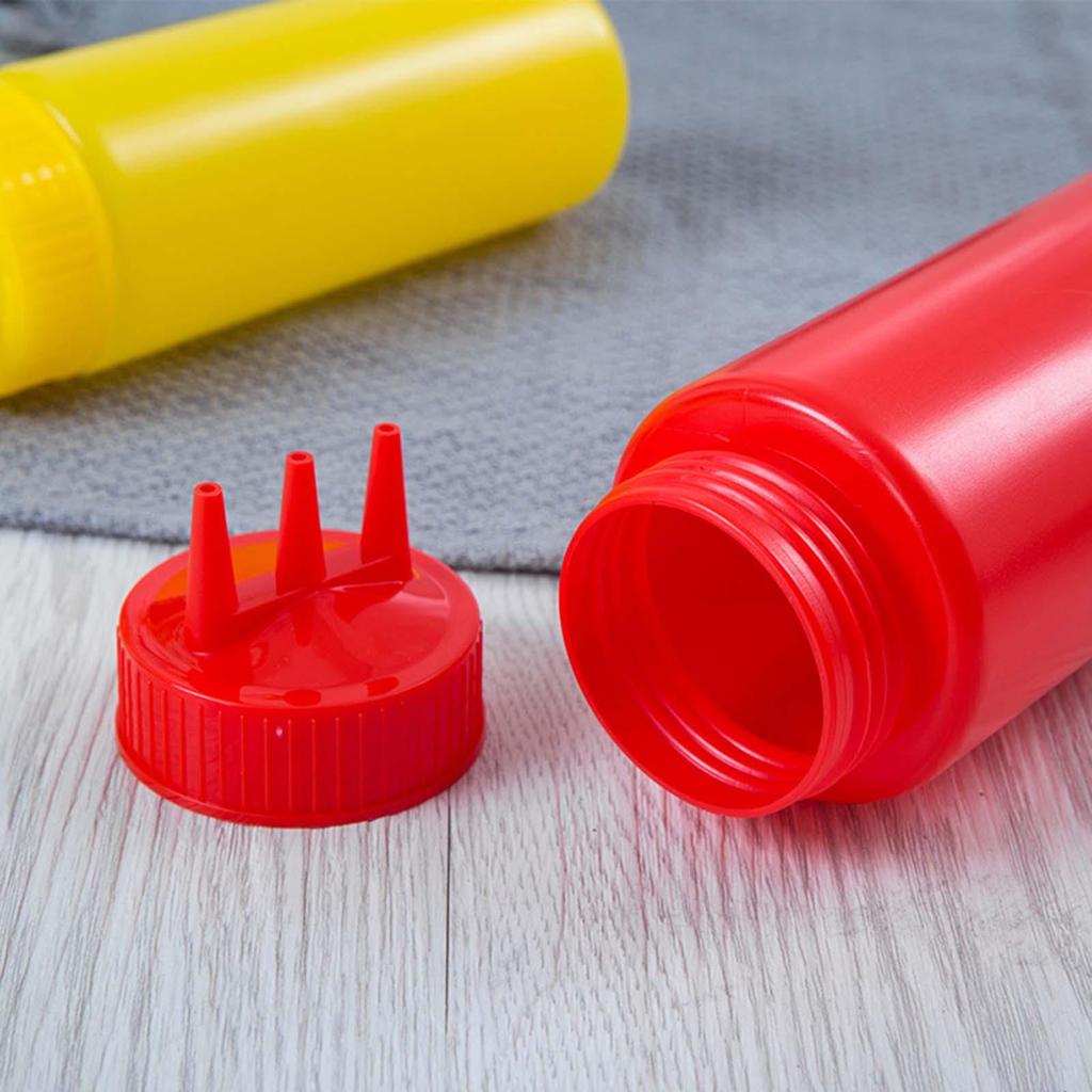 Ketchup Bottle Press, Container with Three Holes for Outdoor Restaurants