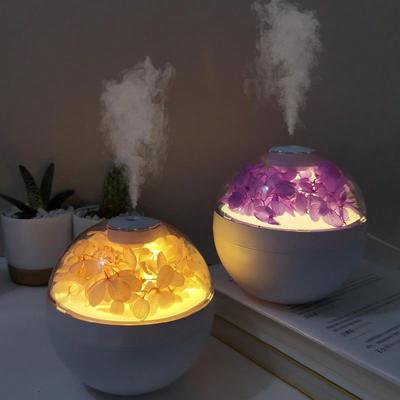 Věčná květina Zvlhčovač vzduchu 200ML Mini USB Domácí atmosféra Noční světlo Festivalový dárek Kreativní umělý Vánoční difuzér