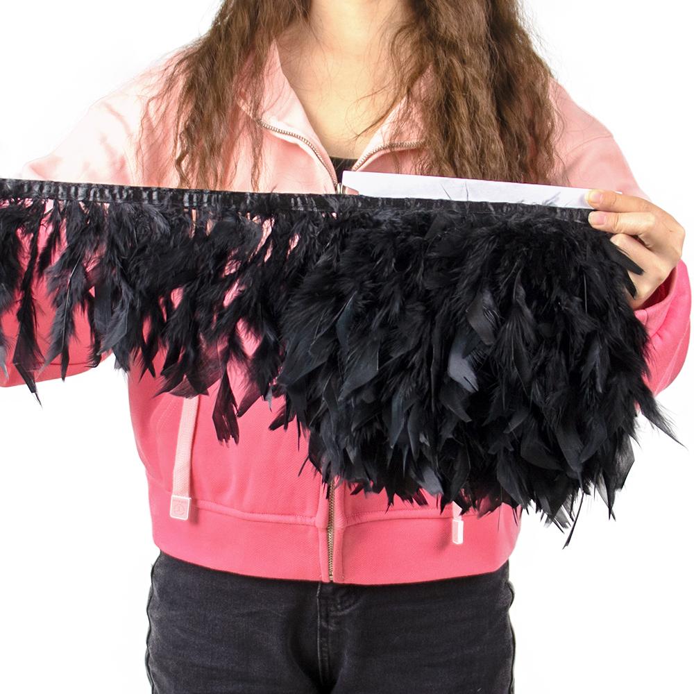 Multicolor Natural Turkey Feather Trim Ribbon 4-6 Inches Fluffy White Marabou Feathers Trims Lace for Party Skirt Clothing Decor