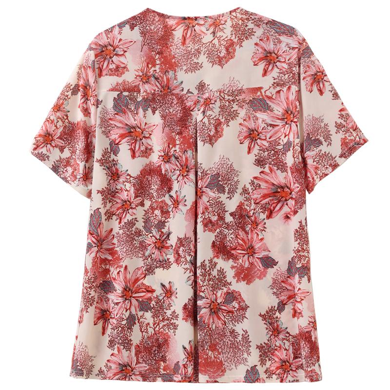 Plus Size Elegant Women's Blouses Summer Oversize Tops Woman Casual Short Sleeve Shirts