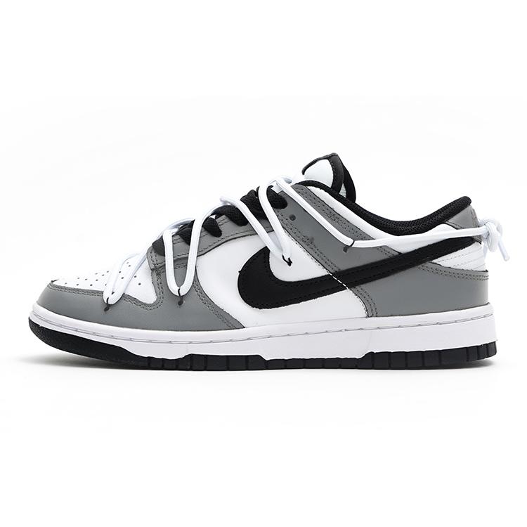 Nike Dunk Low Top Skateboard Shoes Women's Black White Gray DD1503-101(Team15-)