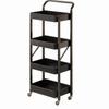 Collapsible 4-Tier Rolling Storage Cart Portable Trolley Sturdy Narrow