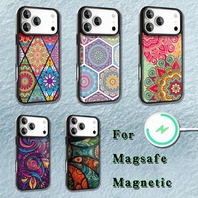 Mandala Art Colorful Phone Case For iPhone 17,16,15,14,13,12,11,Pro,Max,Plus,Mini,SE4,E Magnetic Magsafe Wireless Charging