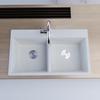 TLXT Matte Black Quartz Double Kitchen Sink