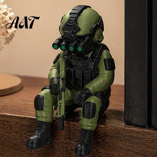 Military Soldier Figurine 3D Printed Desktop Figurine, Model, Miniature Action Figure Ornament for Home Office Car Decor And Lovers Collectible Combat