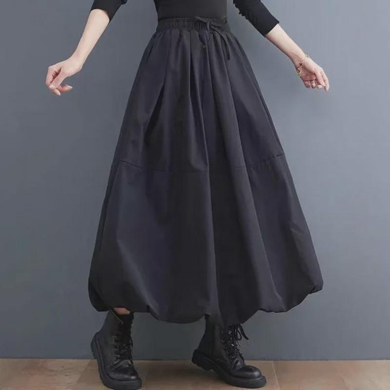 "2023 Plus Size High-End Solid Color Puffy Skirts: Trendy Spring and Autumn Slimming Styles for Women Up To 300 Pounds"