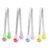 2Pcs Colorful Cats Paws Silicones Mini Tongs Perfect for Serving Snacks Sugar Candy Cookie Ice Cubes Kitchen Gadgets
