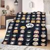 Demon Slayer Iconic Print Flannel Blanket, Anime Cartoon Figures for Bed, Warm Bedroom Decor, Travel Friendly Blanket_LIAN