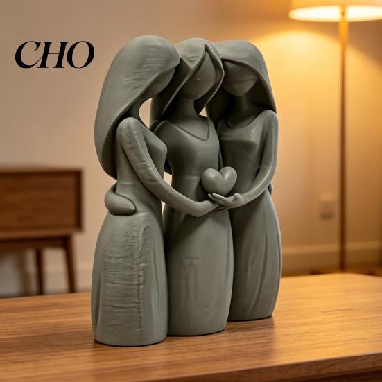Delicate Detail Figurine Sisters Friendship Statue 3D Printed 3 for Living Modern Minimalist Sculpture Room Office Dorm Apartment Home Decor Heartfelt