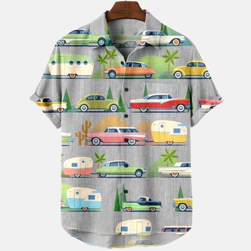 Camicie Hawaiane da Uomo Moda Comode Unisex Manica Corta Top da Spiaggia Viaggio Surf Camicie Casual Camicie da Uomo Oversize