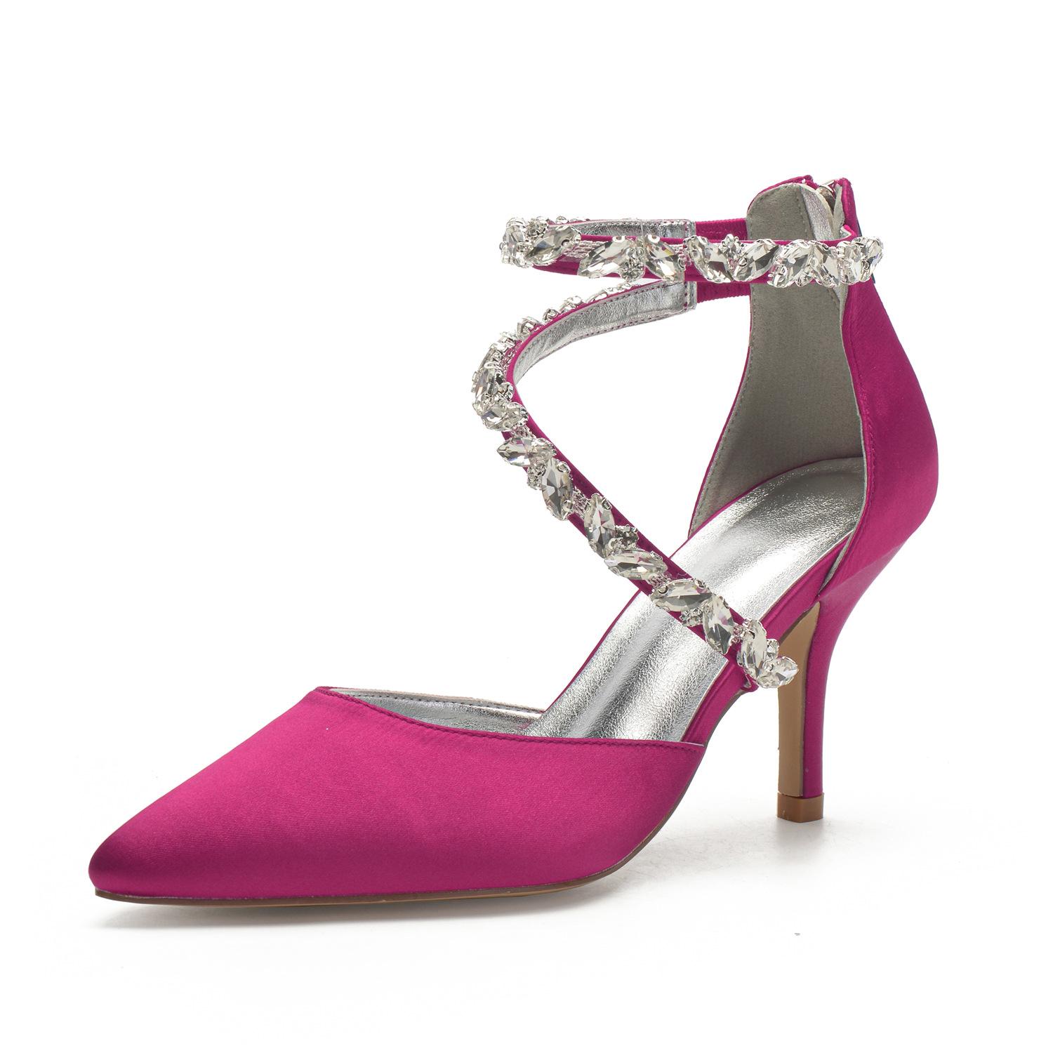 

Простые и сексуальные туфли-стилеты на высоком каблуке, лодочки с острым носком, стразами, полым словом, сандалии большого размера 43