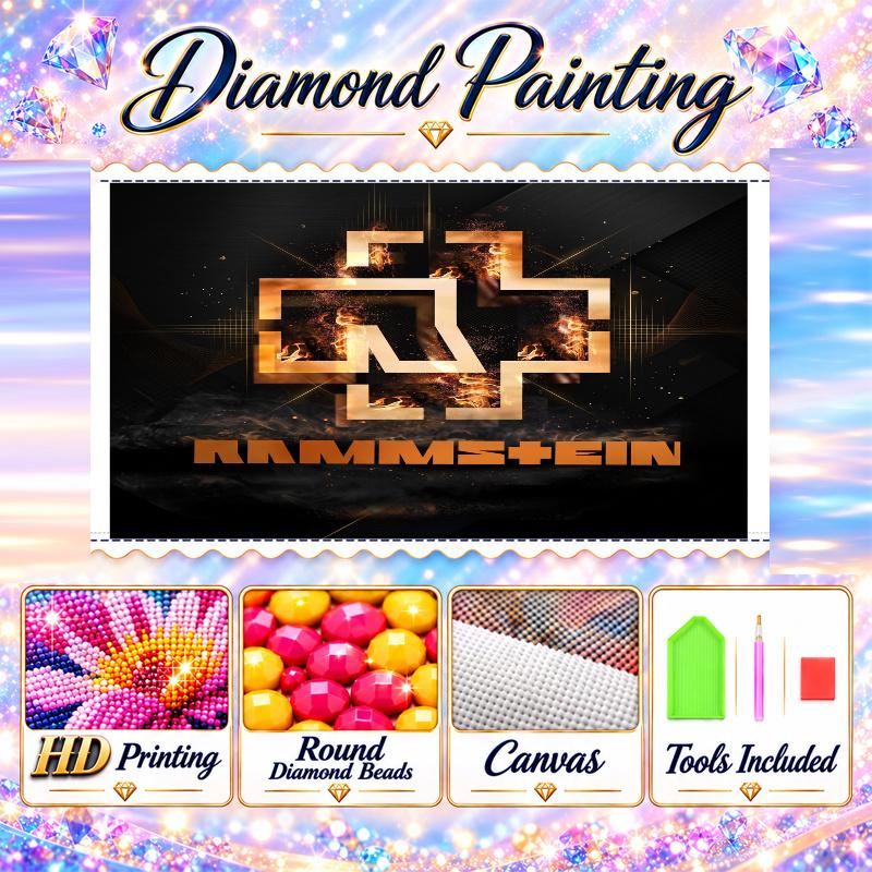 Rammstein Diamond Painting Kit 5D Full Drill DIY Diamond Mosaic Wall Art Home Decor